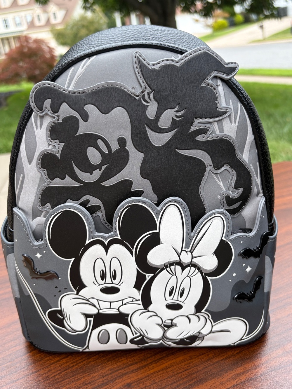 Loungefly Mickey Minnie Ghost Light Up Glow Mini Backpack NWT